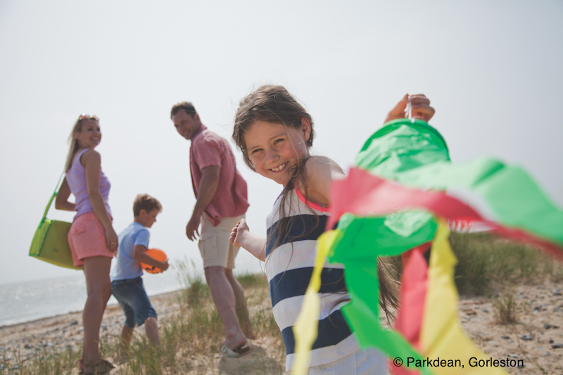 Family on UK beach