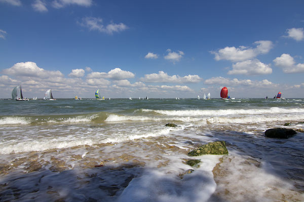 Yachts racing off the Isle of Wight