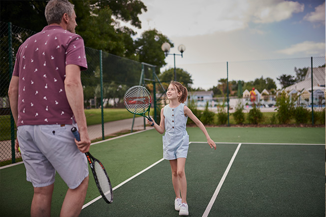 playing tennis