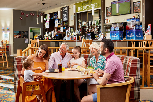 people eating at restaurant