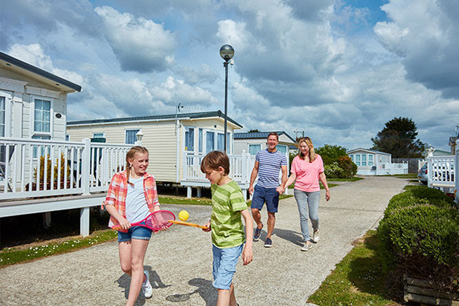 family walking