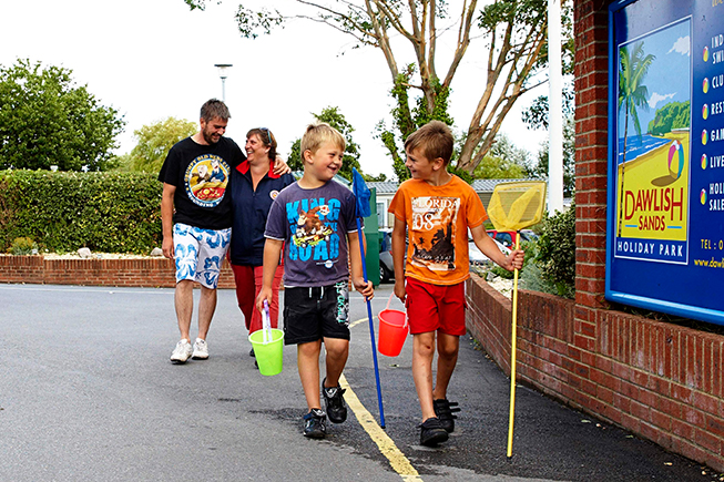 family walking