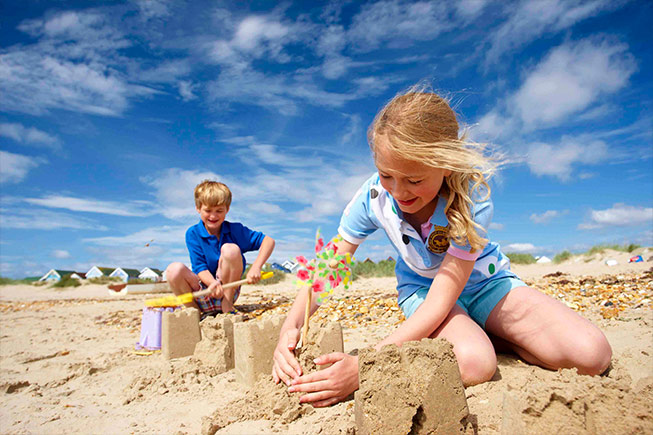 children on beach