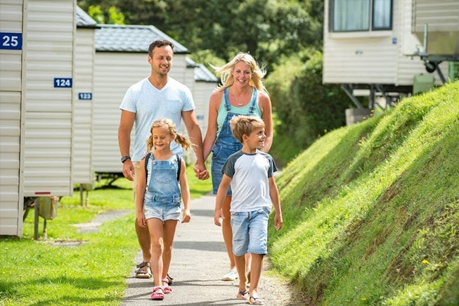 family walking