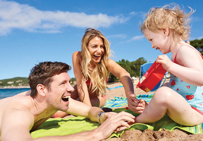 family on the beach