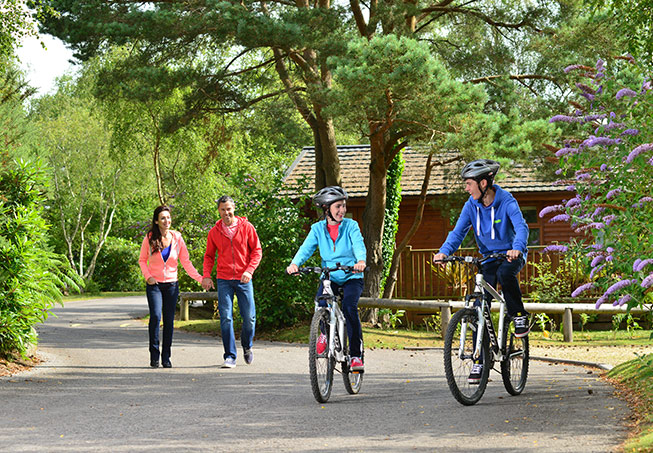 family biking