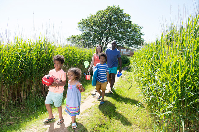 family walking